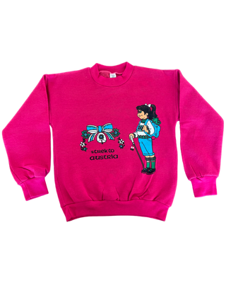 90s pink Trek to Austria sweatshirt - 8/9 years