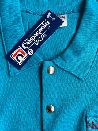 Sweatshirt à col boutonné turquoise - 10 ans