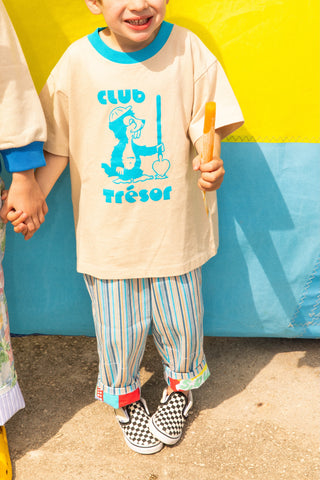 T-shirt Bobby crème et bleu lagoon