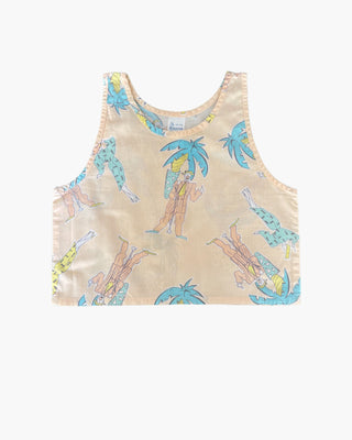 80's pastel clown and palm tree print top - 2 years