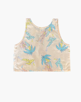 80's pastel clown and palm tree print top - 2 years