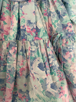 90's floral print dress with petal collar - 18 months