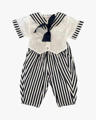 Galipette sailor stripe tie-neck jumpsuit - 12 months