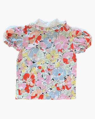 Chemise Alberti à fleurs et col ajouré - 3 ans