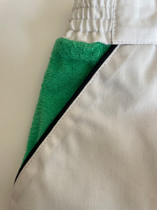 Short tennis blanc détails en éponge verts - 8 ans