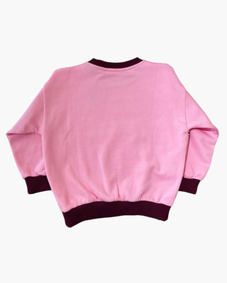 Sweatshirt Club Trésor Tennis rose et bordeaux