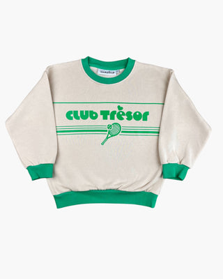 Sweatshirt Tennis crème et émeraude